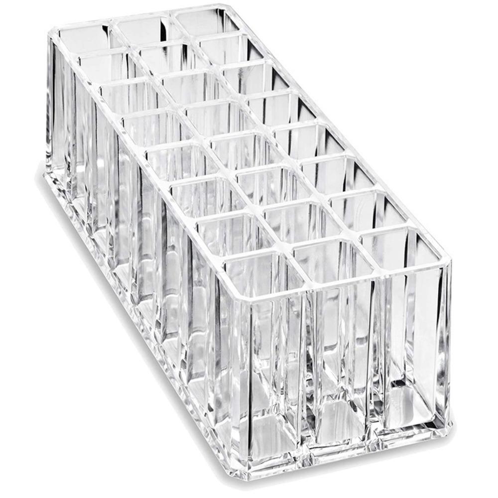 24-Slot Lipstick Holder Clear Acrylic Desktop Gloss Box Cosmetic Storage Box