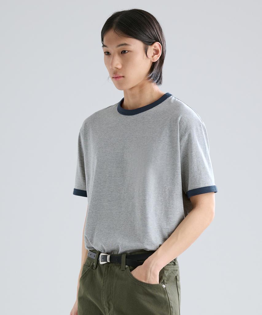 ZPLISH Tl Cotton Ringer Half Tee Grey