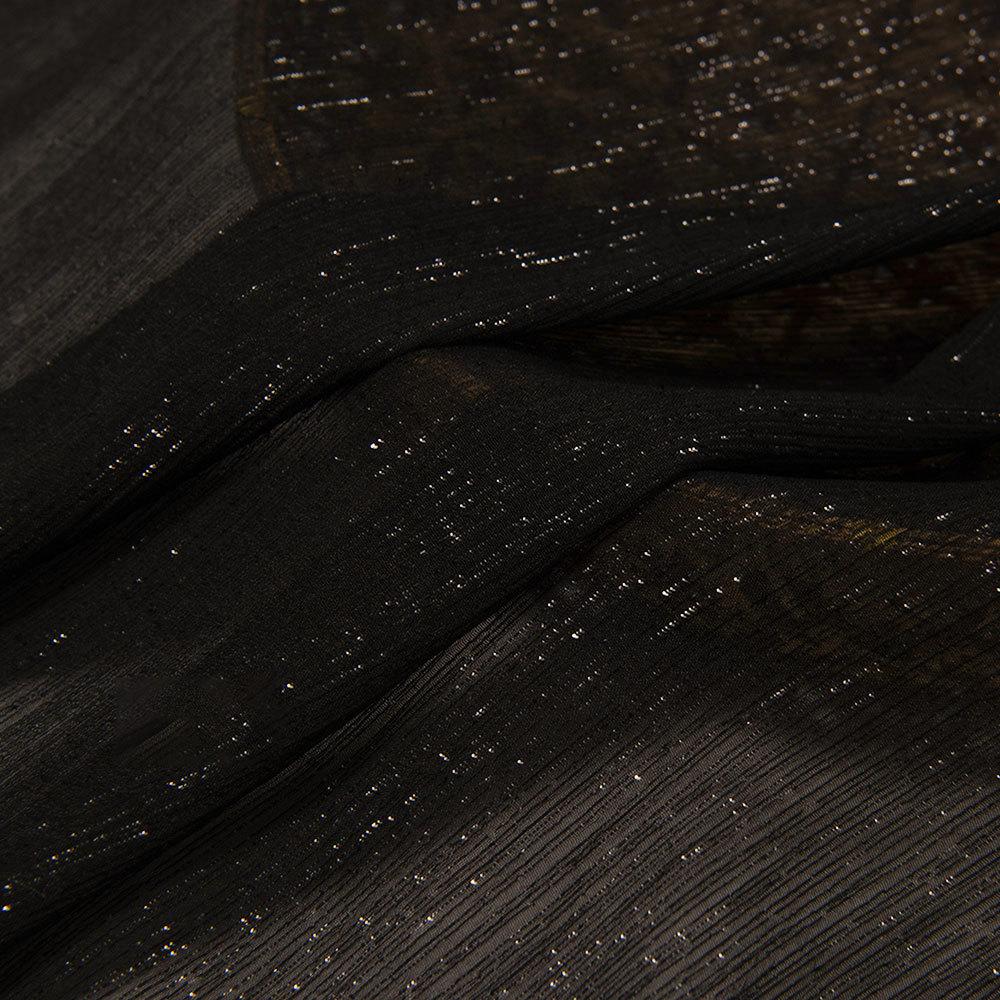 Glitter Shiny Crinkled Sheer Crepe Chiffon Fabric Lightweight Soft Thin Transparent Wrinkled Fabric for DIY Dress Skirt Clothes