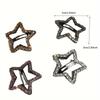 1 pair sparkling diamond star hair clips for daily shopping,party styling,hollowed out sparkling diamond design,stable material