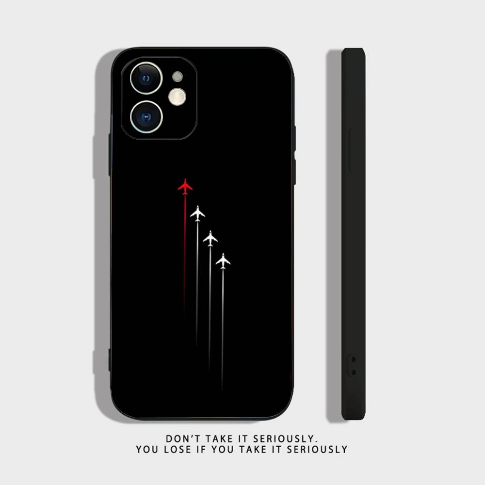 Premium Airplane Pattern Phone Case For iPhone 16,15,14,13,12,11,Pro,X,XS,Max,XR,Plus,Mini Soft Silicone Black Shockproof TPU