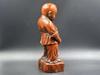 Chinese Vintage Boxwood Carved Exquisite Boy Child Statue Wooden Figurines Art