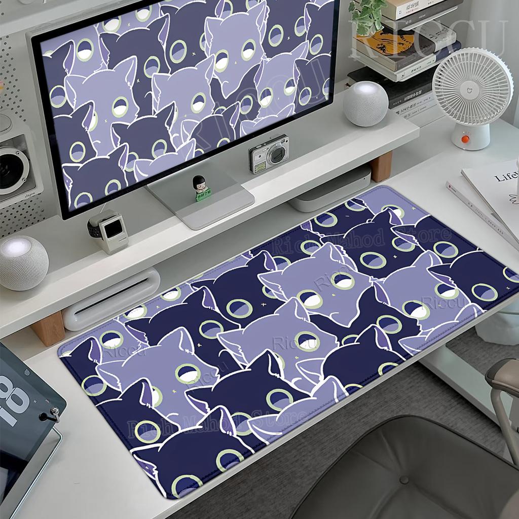 Cute Cat Style Large Mouse Pads Rubber Locking Edge Table Pads Gaming Desk Carpet Gamer Offices Desk Accessories Anti-slip Mats