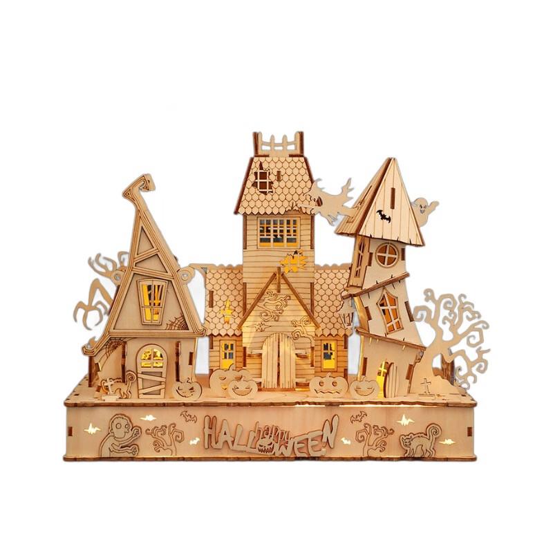 DIY Wooden Halloween House 3D Puzzle Kit
