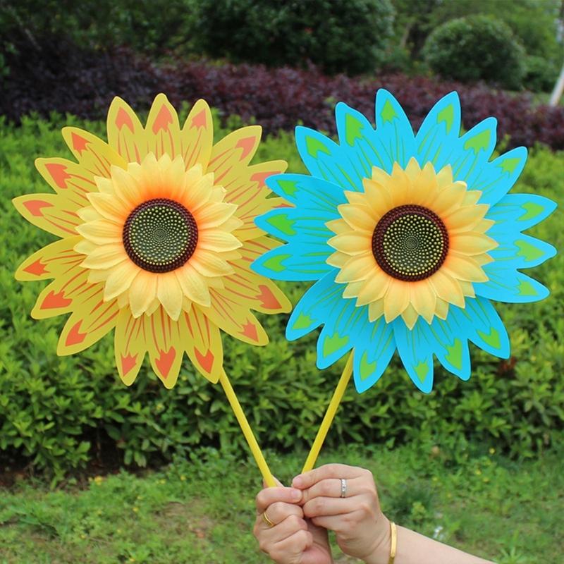 Winds Spinners for Lawns Patio Colorful Sunflower Pinwheel Toy Windmill Bulk 6pcs Party School Event Garden Lawns Pinwheels