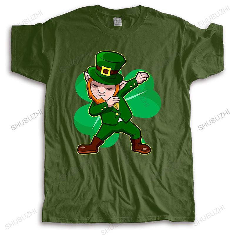 Dabbing Leprechaun Tshirt Funny Dab St Patrick Day Gift Men Brand Printed Cotton TShirts Man Clothing