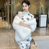 Rectangular Shawl Faux Fox Fur Cheongsam Wedding Dress Travel Photography Outerwear Skirt Banquet Cape Cloak