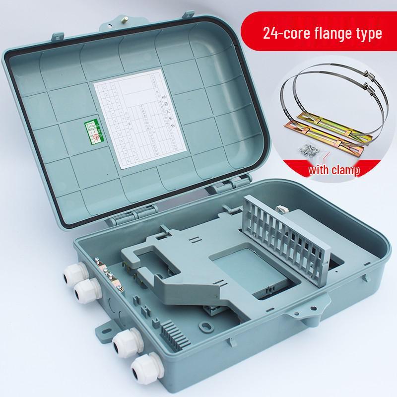 Dual-Use Fiber Optic Splitter Box: 16-Core Indoor/Outdoor, 24-Core FTTH Hallway, Pole & Wall Mount.