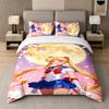 3-teiliges Bettwäsche-Set, Sailor Moon 1 Bettbezug und 2 Kissenbezüge, Bedruckte Bettwäsche-Dekoration für Gästezimmer