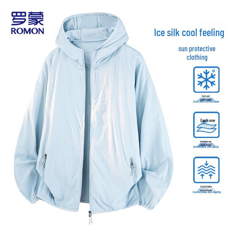 ROMON Men s Summer UPF50+ Sun Protection Ice Silk Jacket L