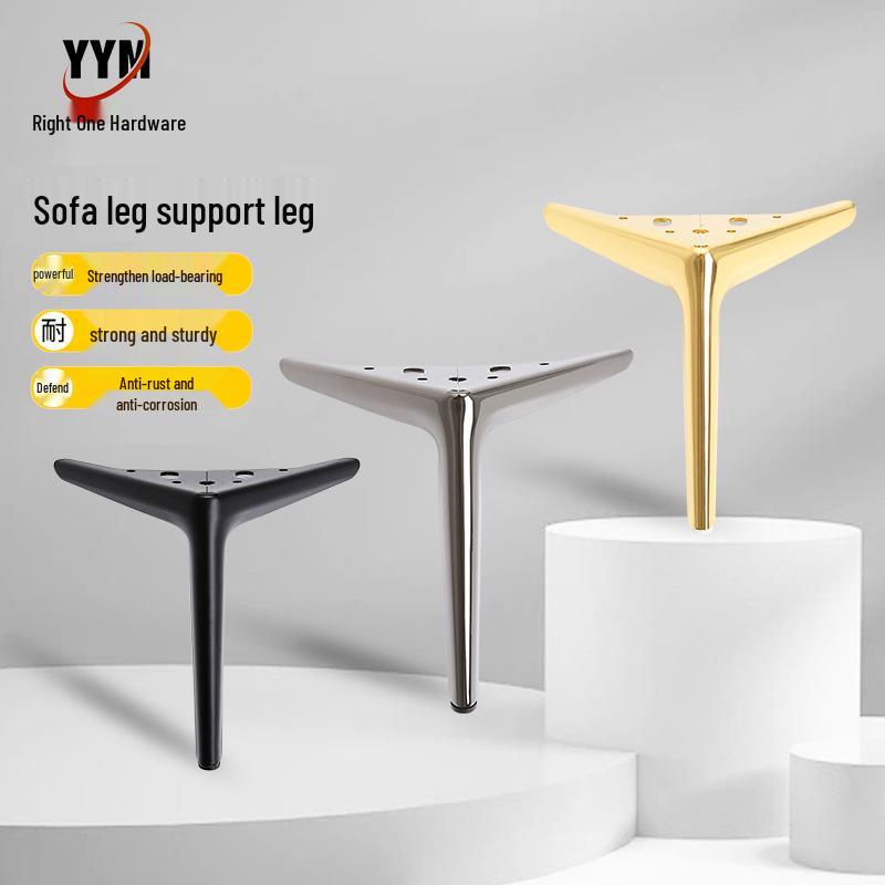 

Metal Semi-Circular Tripod Legs for Italian Furniture: Sofa, TV Cabinet, Bed, Coffee Table, Bedside Cabinet Support Matte Black 12CM