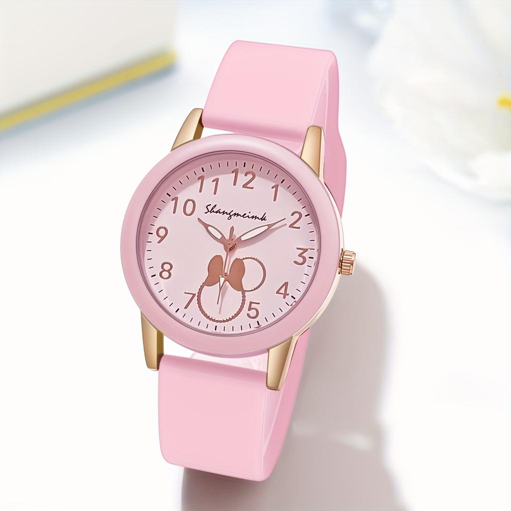 Casual Round Pointer Women Quartz Watch Cute Candy Color Analog Silicone Band Wristwatch