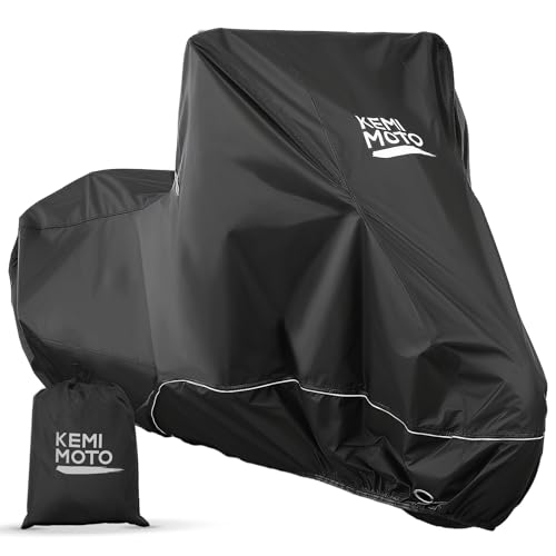 KEMIMOTO Motorcycle Cover for Honda Rebel 250/500/1100, Waterproof, 420D Thick, UV Protection, Windproof, Dustproof, Rainproof, Snowproof, Reflective