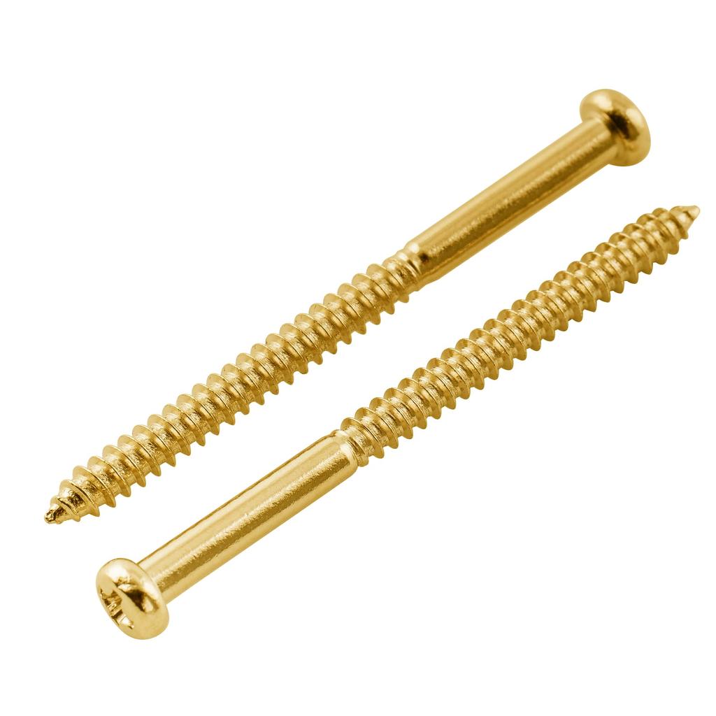 Musiclily Ultra X 35mm Stainless Steel Guitar Pickup Screws for JB Jazz Precision Electric Guitar PU Mounting Gold of 2.6 Bass/PB Bass/P90/JM Screws,