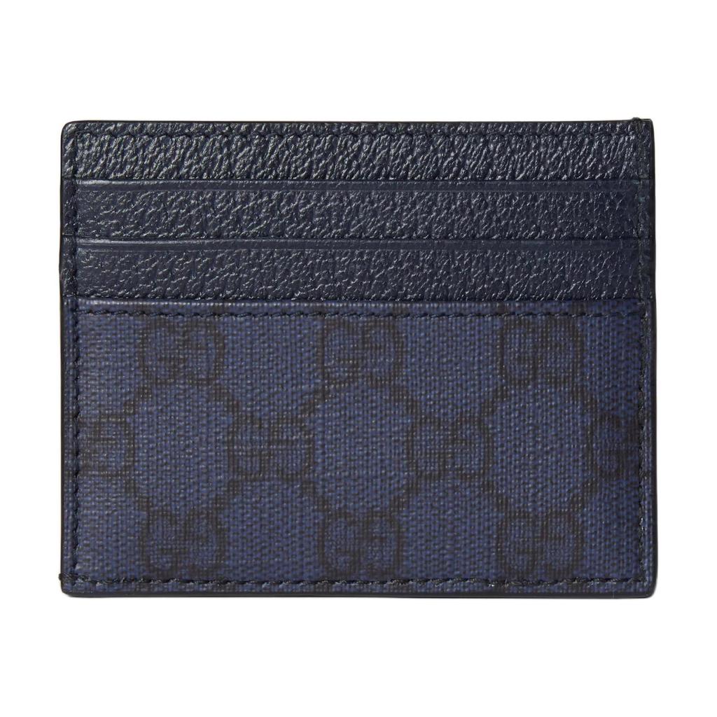 Gucci Ophidia Double G Silver Hardware Canvas Card Holder Men accessories Blue 791747-UULBN-4055