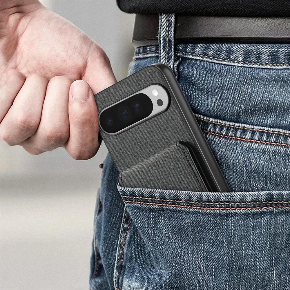 Portable Wallet Card Slot Leather Bracket Shockproof Case For Google Pixel 10 9 Pro XL 9 A Fall Prevention Durable Protect Cover