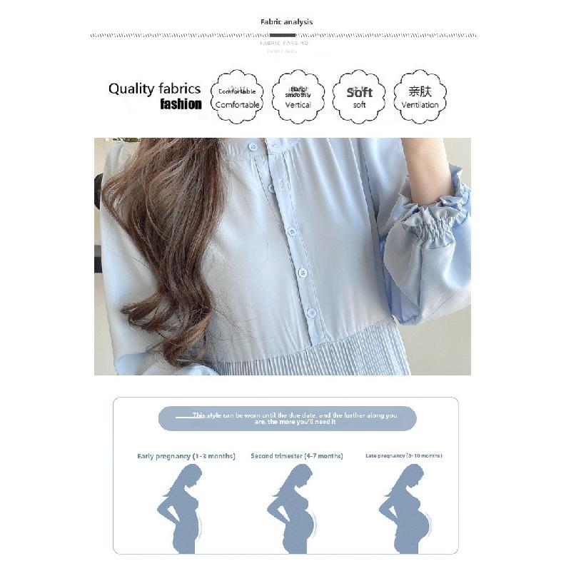 Maternity Dress Spring Autumn 2026 New Fashionable Loose Belly-Covering Shirt Dress Spring Maternity Dress