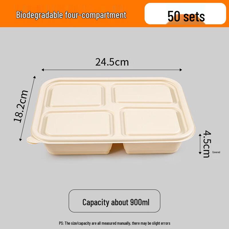 Biodegradable Compartment Takeaway Lunch Box