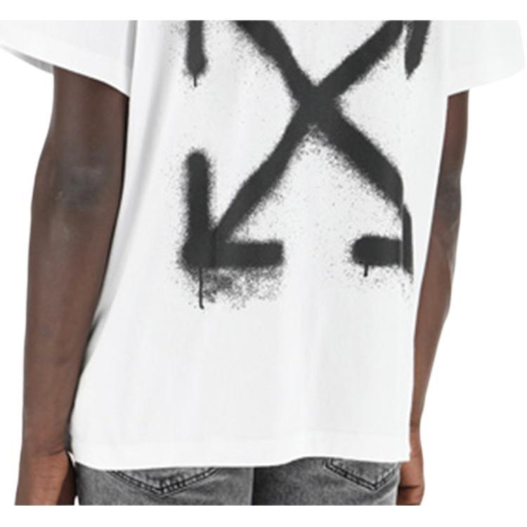 Off-White Spray Painting Arrows Sketch Short Sleeve Oversize 'White Black' Men's OMAA038R201850150110