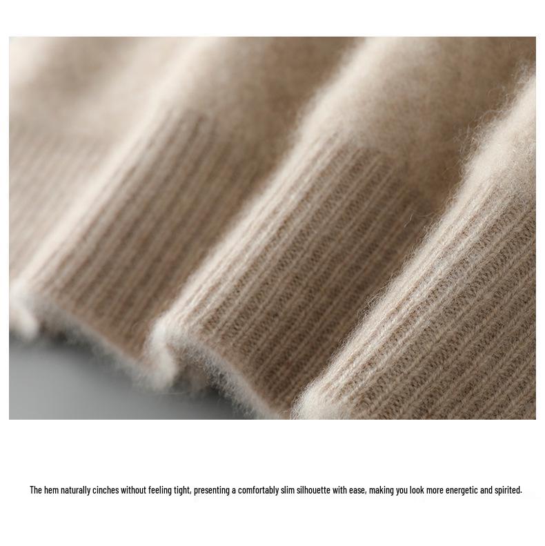 Men's 100% Pure Wool High Neck Seamless Knitwear Base Layer – Loose, Thickened, and Perfect for Autumn/Winter.