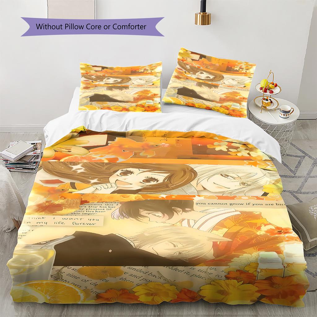 Kamisama Kiss Pattern Bedding,Quilt Set Quilt Cover Pillowcase Home Birthday Gift (1 * duvet cover + 2 * pillowcase, without core)