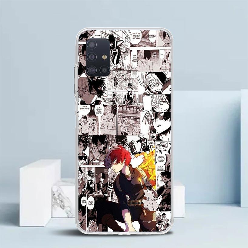 Todoroki Shoto MHA My Hero Soft Cover for Samsung Galaxy A12 A22 A32 A52 A72 A02S Phone Case Note 20 Ultra 10 S10 Plus A51 A71 A