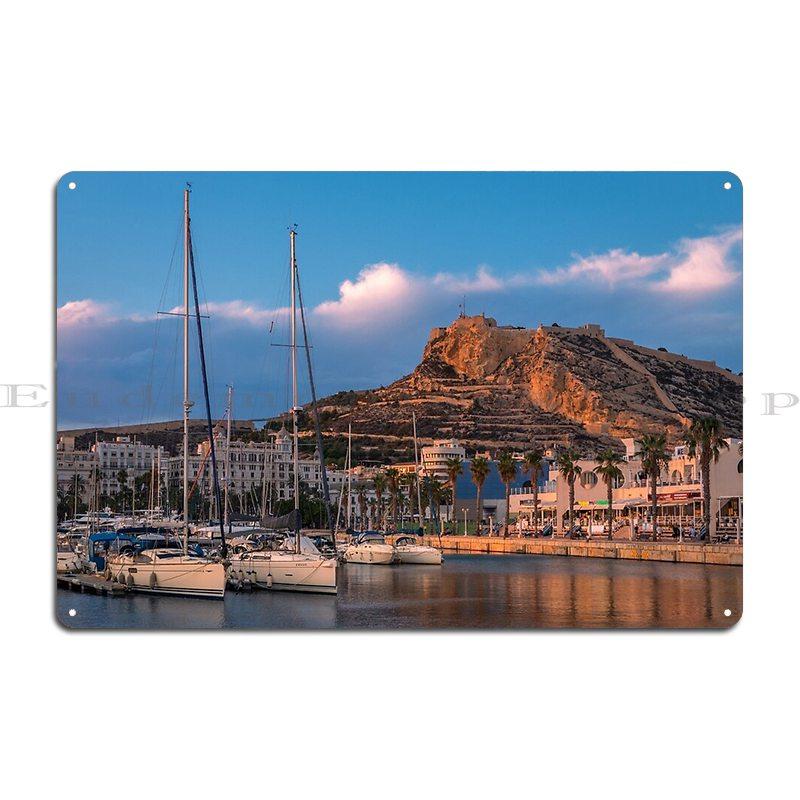 Alicante Spain Iron Statue of a Medieval Warrior At Santa Barbara Castle Metal Plaque Classic Plaques Club Bar Tin Sign Poster