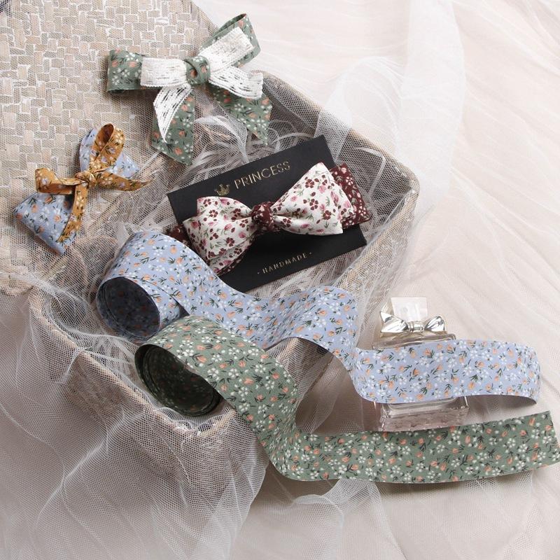 Floral Double Sided High Quality Ribbon butterfly Clip Hairpin Gift Wrap Strip Raw Accessories