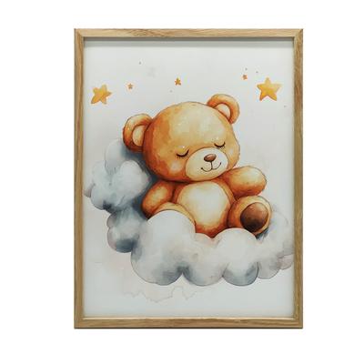 Teddy Bear In the Clouds Poster Teddy Bear In the Clouds Poster, 30X40 Cm, Gold Aluminum Frame, 230 Gsm Matte Paper