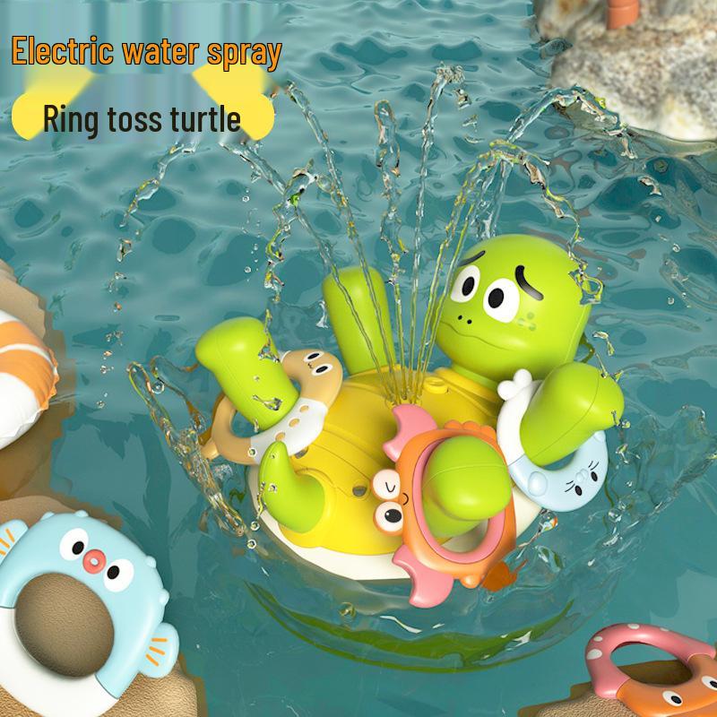 

Electric Spraying Turtle Water Play Rotating Ring Bath Toy for Kids