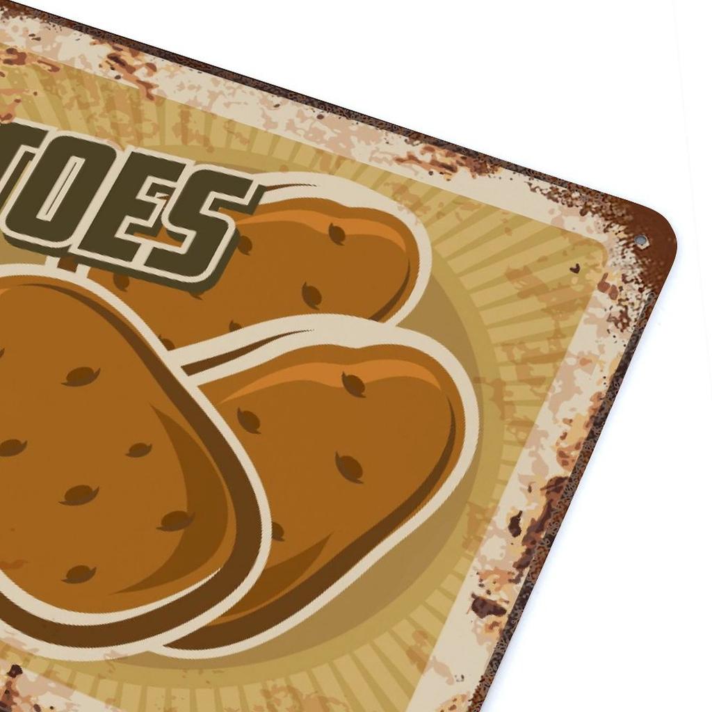 1-Pack Vintage Shabby Wall Hanging Metal, 20×30cm and 30×40cm, Rust-effect Sign for Kitchen, Bar or Gallery