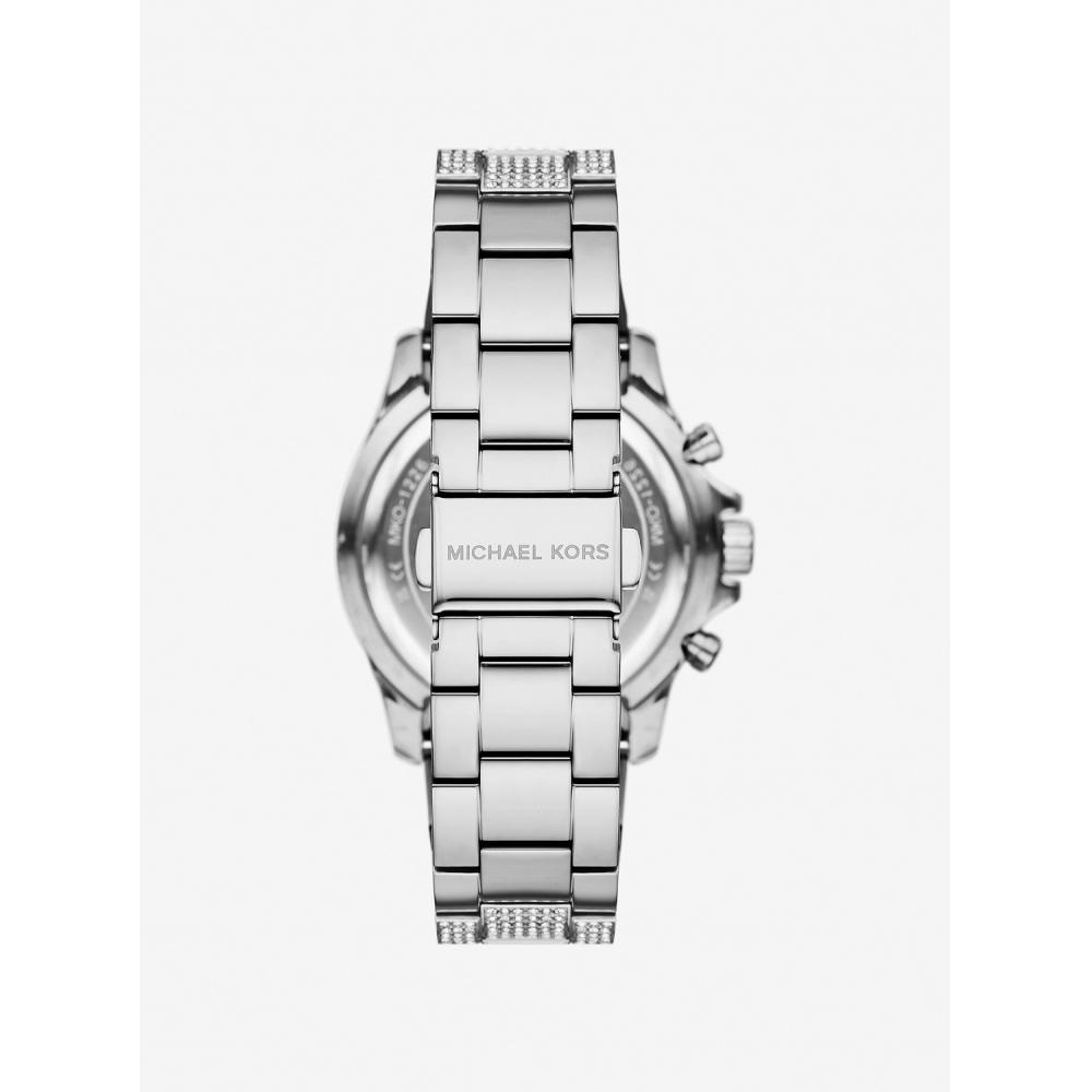 Michael Kors Pave Silver Tone Oversized Watch Mko122740