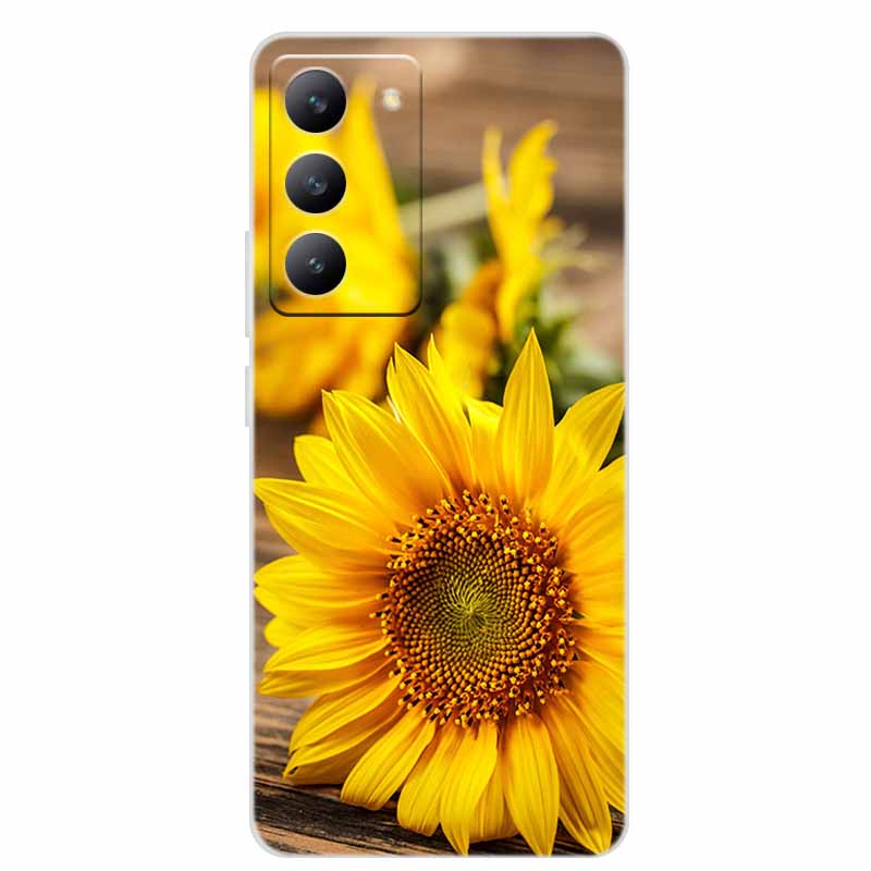 For Redmi 15 4G Phone Case Fashion Flowers Transparent Silicone TPU Soft Back Cover Case For Xiaomi Redmi 15 5G Case Redmi15 Bag