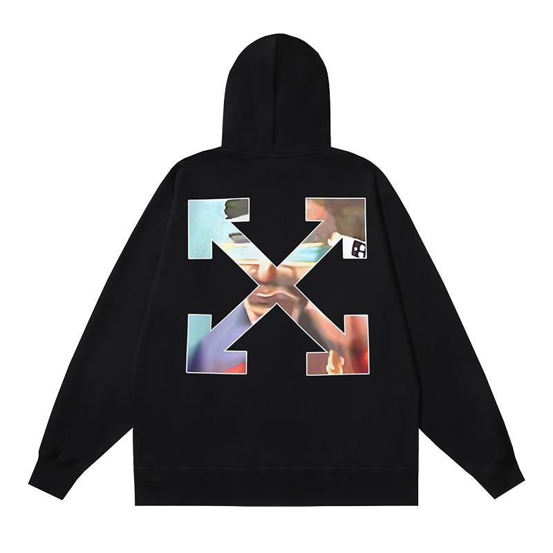 Off-White 2025 Autumn/Winter New OW Oil Painting Figure Pattern Men's and Women's Zipper Hoodie