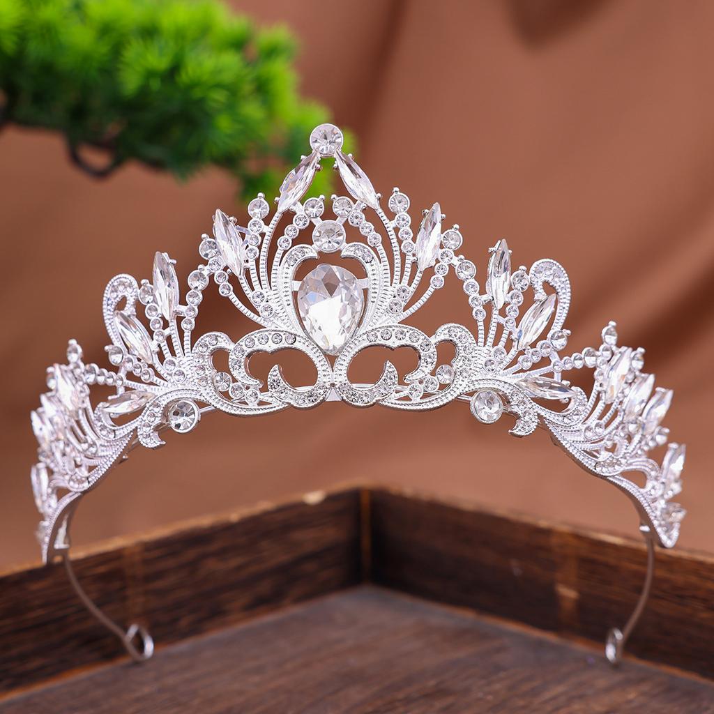 Luxurious Rhinestone Updo Crown Headwear for European and American Brides Wedding Banquet Ball International Station Hair Accessories