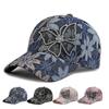 Atmungsaktive Spitze Floral Baseballkappe Netz Verstellbar Strass Schmetterling Baseballhut Outdoor Sonnenhut Für Mann Frau Unisex