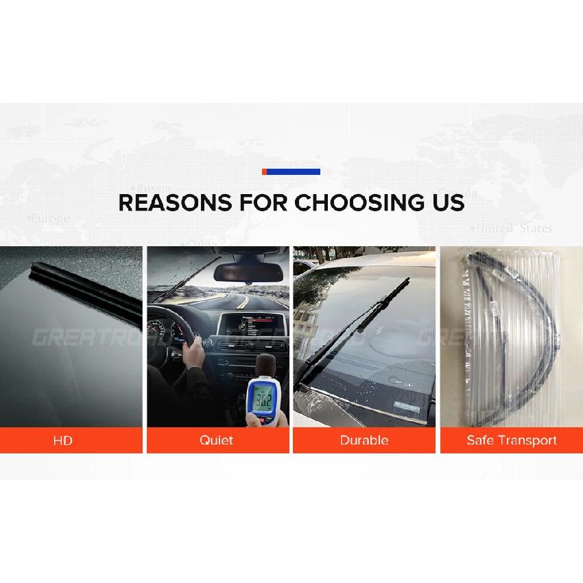 For Renault Kangoo 2 2008-2020 2014 2015 2016 2017 2018 2019 Wiper Front Wiper Blades Windshield Windscreen Window Brush 24"+22"