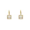 2PC Women's Fashion Black and White Square Earrings Zircon Accessories Suitable for Date, Party, Festival Gifts