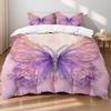 3Pcs Pink Purple Bedding Set Blue Fantasy Style Butterfly Print Comfortable King Queen Twin Single Size Bithday Gift For Sister