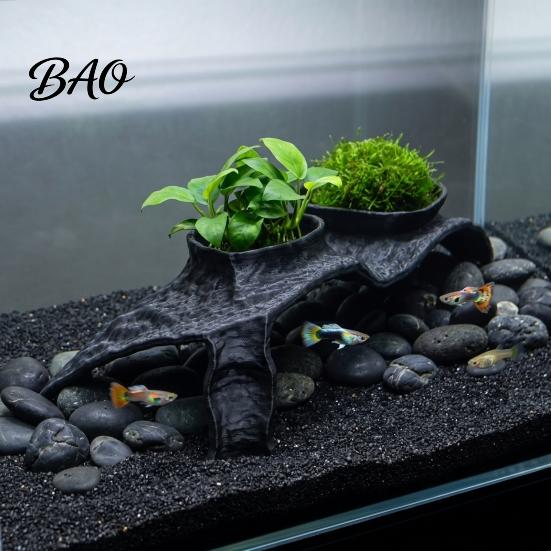 Aquatic Pet Accessories Aquarium Corner Hideout, under Gravel Betta Fish Cave Tunnel, Hideout Stone-Look Viewing Tunnel for Shrimp Tank Underwater