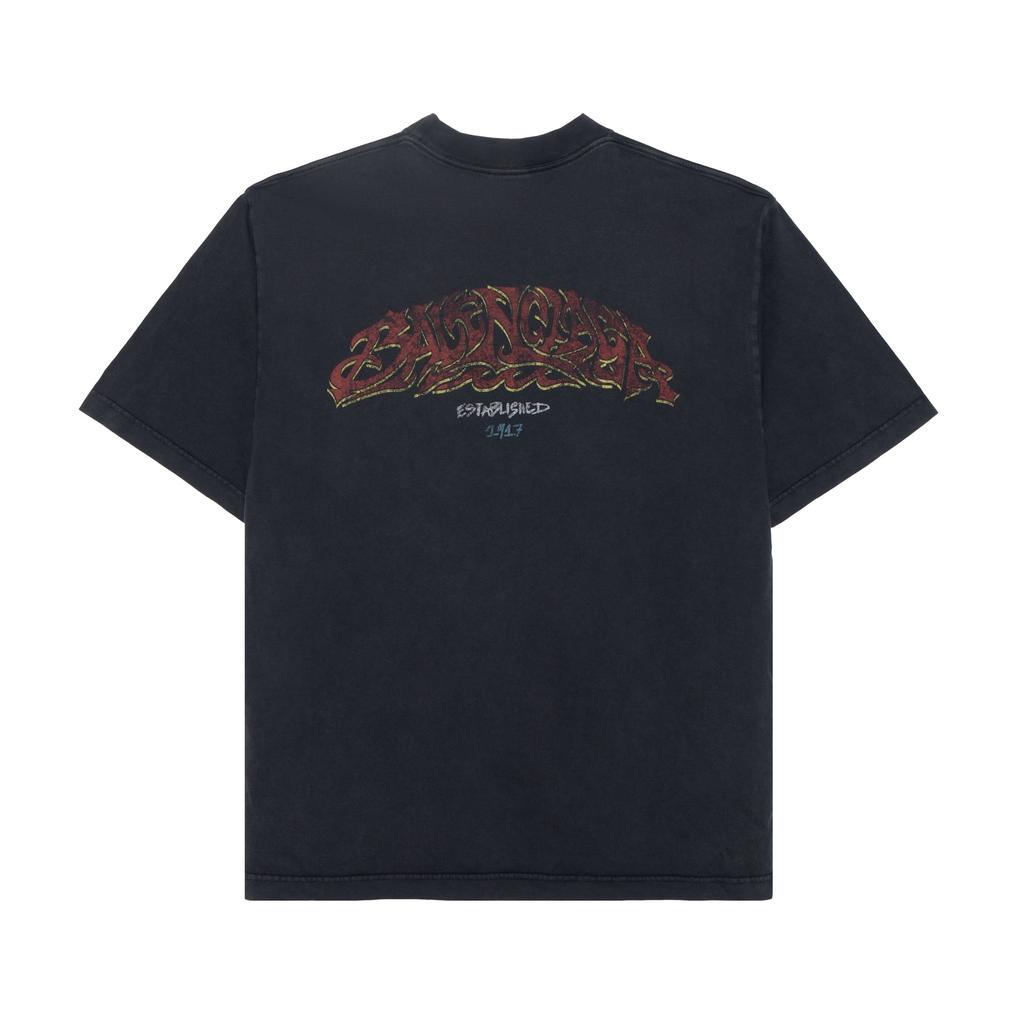 Balenciaga Men's Offshore Oversized T-Shirt Gray 764235TPVM81568
