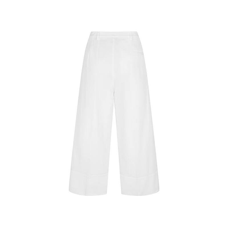 LESS Women's Cotton Wide-Leg Cropped Commuter Pants