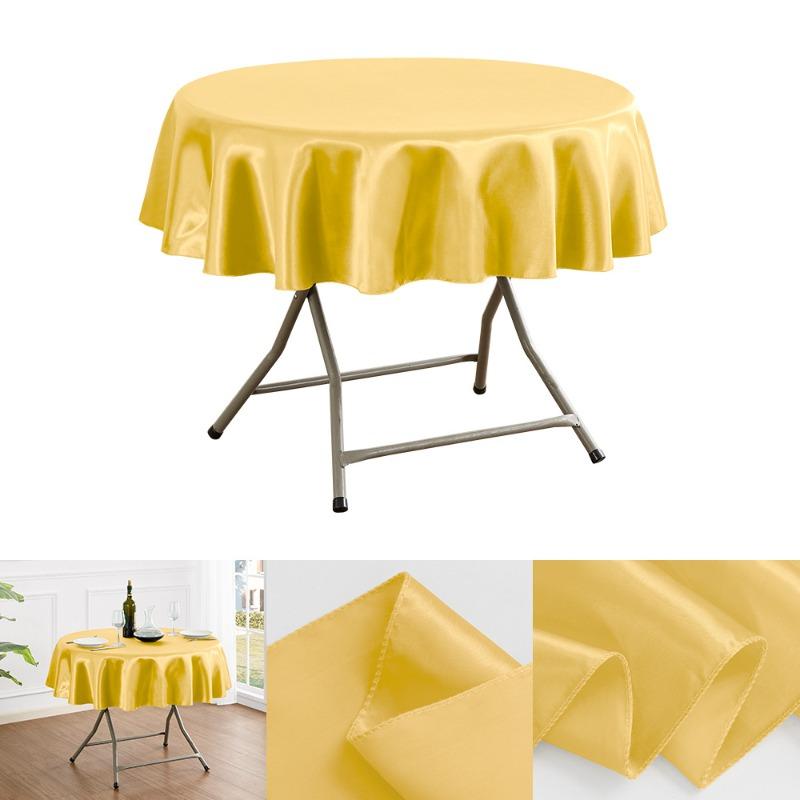 150/180/200cm Round Satin Tablecloth Bright Silk Tablecloth For Baby Shower Wedding Birthday Party Banquet Christmas Table Decor