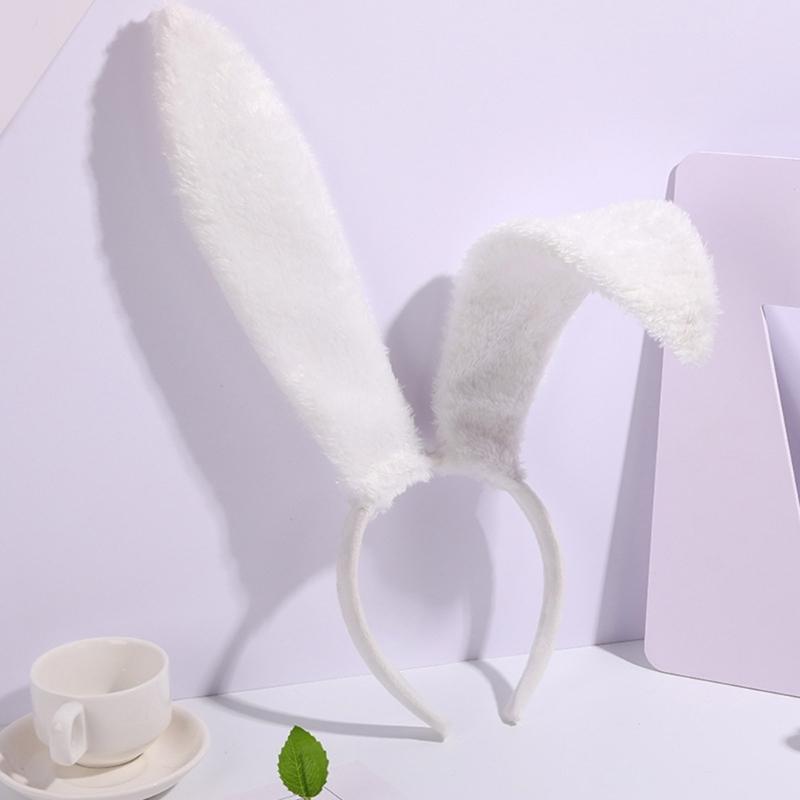 Adult Teens Cute Christmas Rabbit Ears Shape Headband Plush Hair Hoop Makeup Live Broadcast Cosplay Party Headpieces