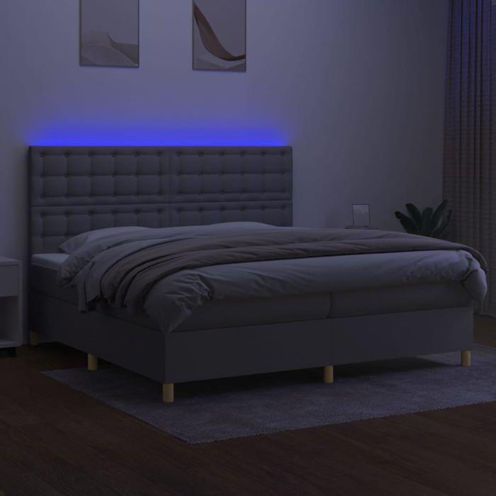 Maison Exclusive - Sommier à lattes de lit matelas et LED Gris clair 200x200 cm