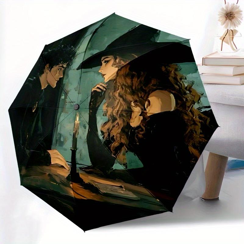 1pc Harry Potter Automatic Open/Close Umbrella Sturdy Iron Frame, Compact Travel Umbrella - Perfect Gift for Women, Men A0829135