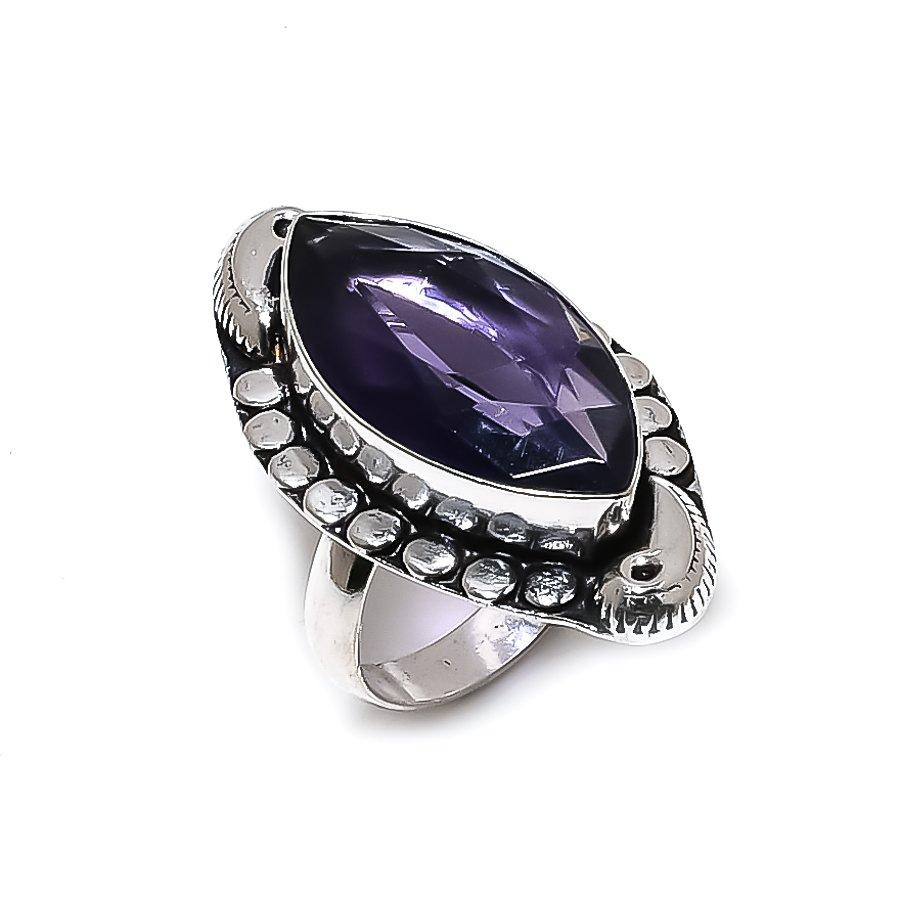 Amethyst Gemstone 925 Steling Silver Jewelry Ring Size 8