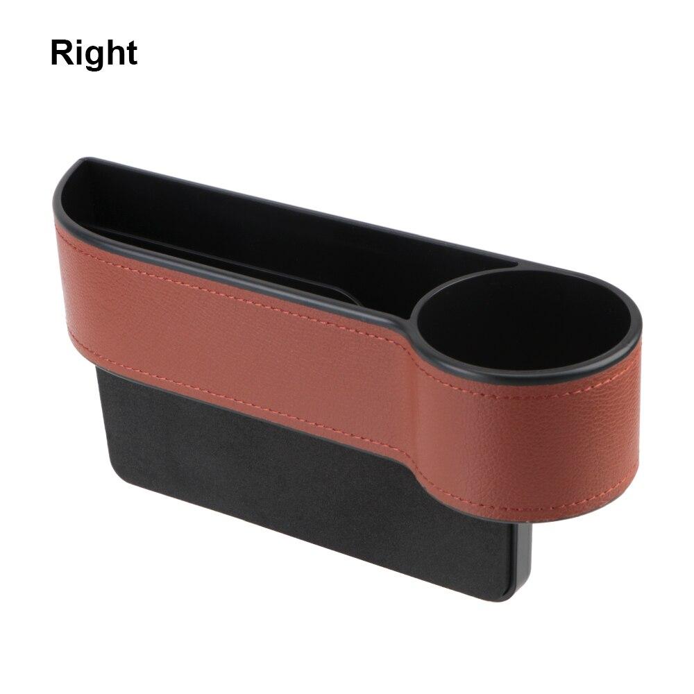 Leather Car Seat Gap Storage Box With Charging Hole Automobile Slit Box Phone Bottle Keys Holder