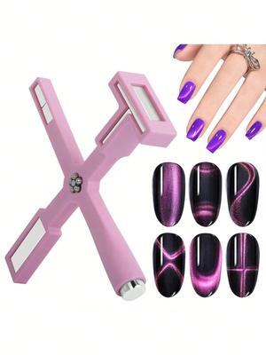 1Pcs Nail Magnetic Stick 5 In 1 Cross Cat Eye UV Gel Polish Magnet 9D 5D Line Stripe Pattern Salon DIY Nail Art Design Tool