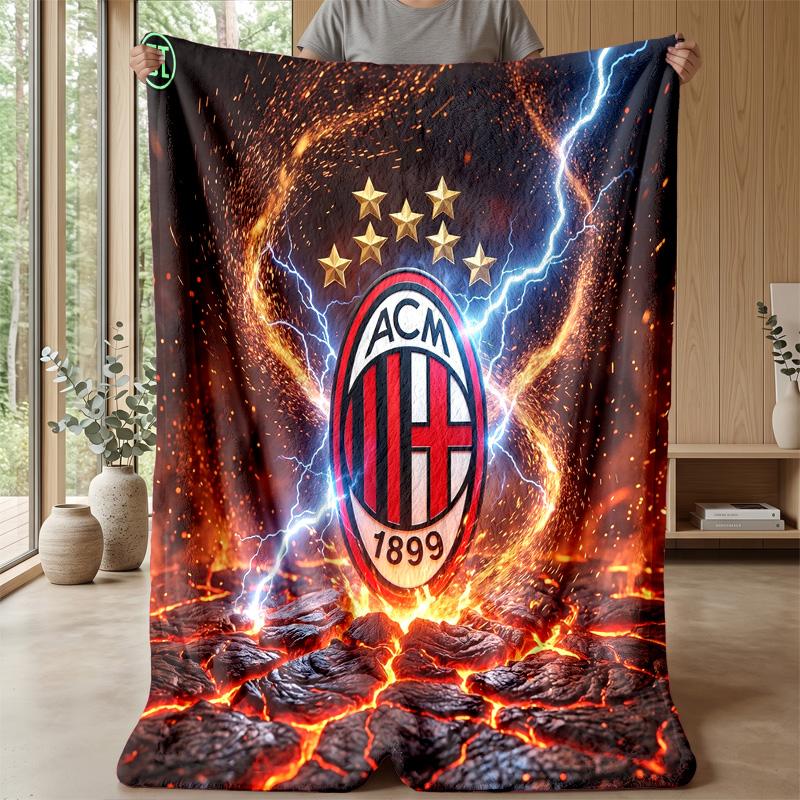 AC Milan Theme blanket Soft Flannel Blanket Plush Throw Blanket Cozy Sofa Bed Blanket for Home Decor